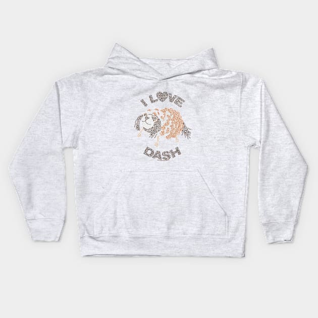 I Love Dash Enola Holmes Pinecone Pet, Dash Circle Design Kids Hoodie by pbdotman